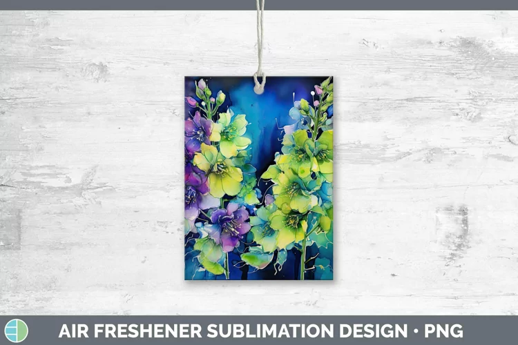 Neon Flowers Delphinium Air Freshener Sublimation Car Freshe