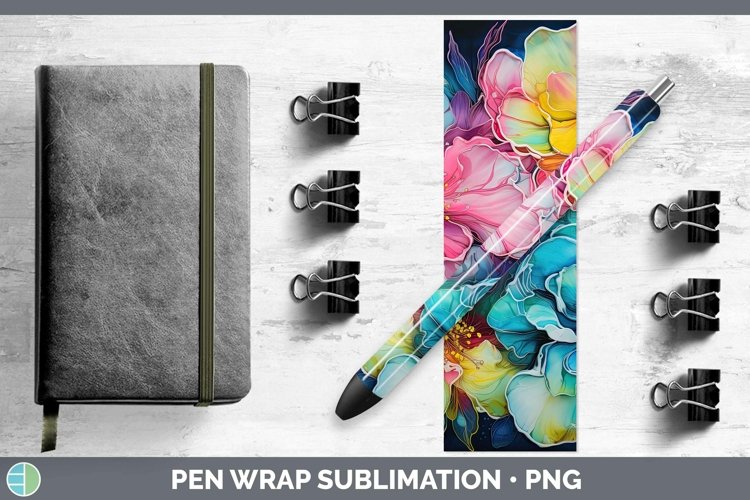 GorgeousNeon Flowers Pen Wrap design.