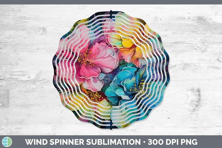 Neon Flowers Gardenia Wind Spinner Sublimation Spinner Desig