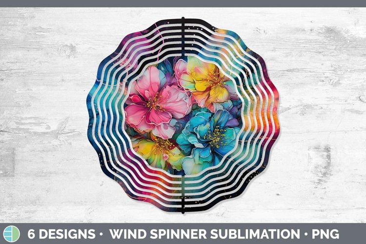 GorgeousNeon Flowers Wind Spinner design.