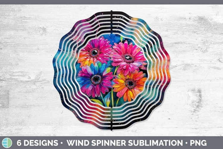 GorgeousNeon Flowers Wind Spinner design.