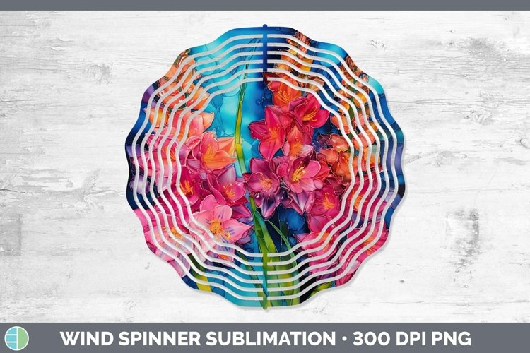 GorgeousNeon Flowers Wind Spinner design.