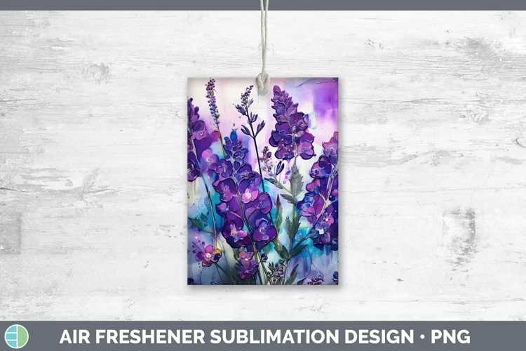 Neon Flowers Lavender Air Freshener Sublimation Car Freshene