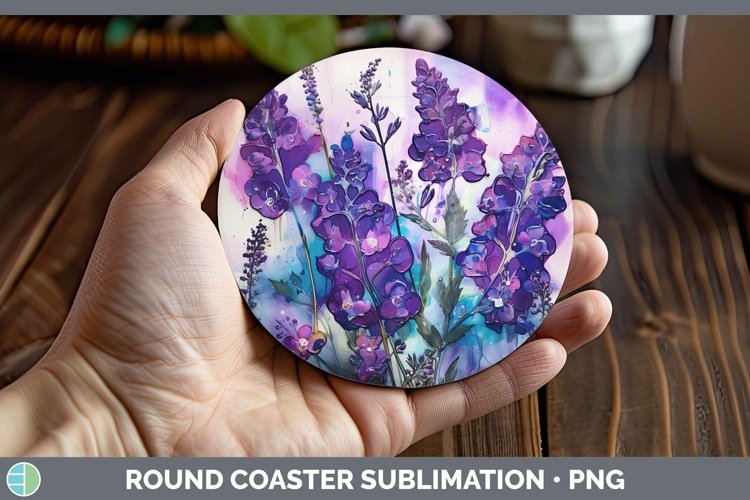 GorgeousNeon Flowers Round Coaster design.