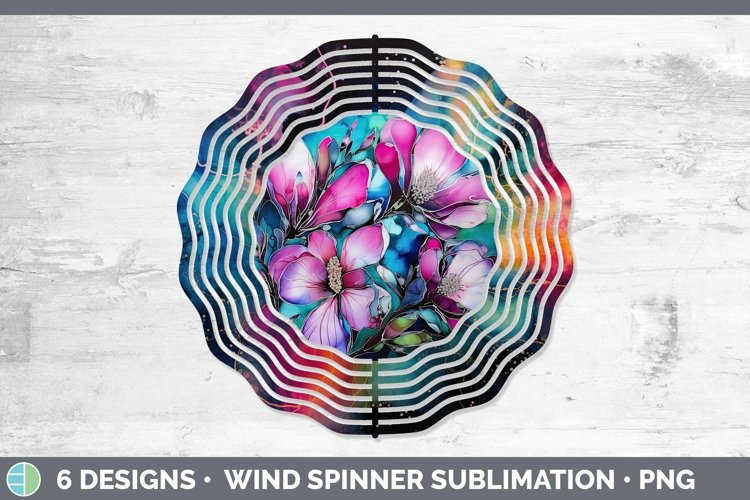 Neon Flowers Magnolia Wind Spinner Sublimation Spinner Desig