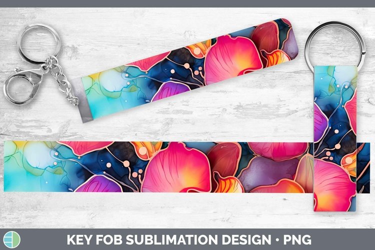 GorgeousNeon Flowers Key Fob design.