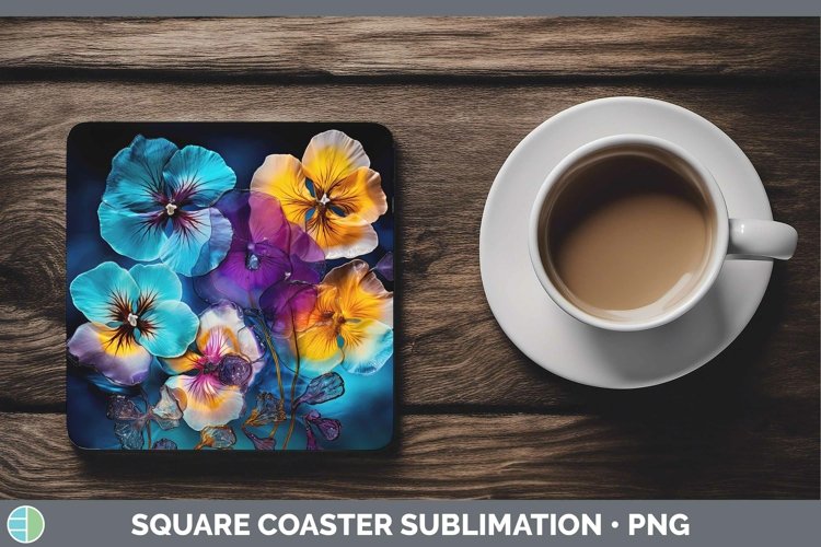 GorgeousNeon Flowers Square Coaster design.