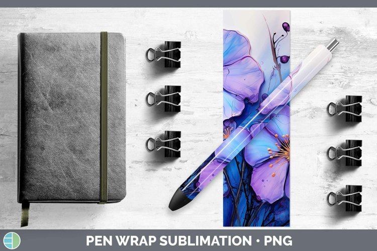 GorgeousNeon Flowers Pen Wrap design.
