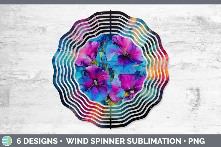 GorgeousNeon Flowers Wind Spinner design.