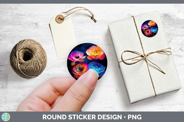 GorgeousNeon Flowers Stickers design.
