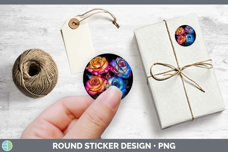 GorgeousNeon Flowers Stickers design.