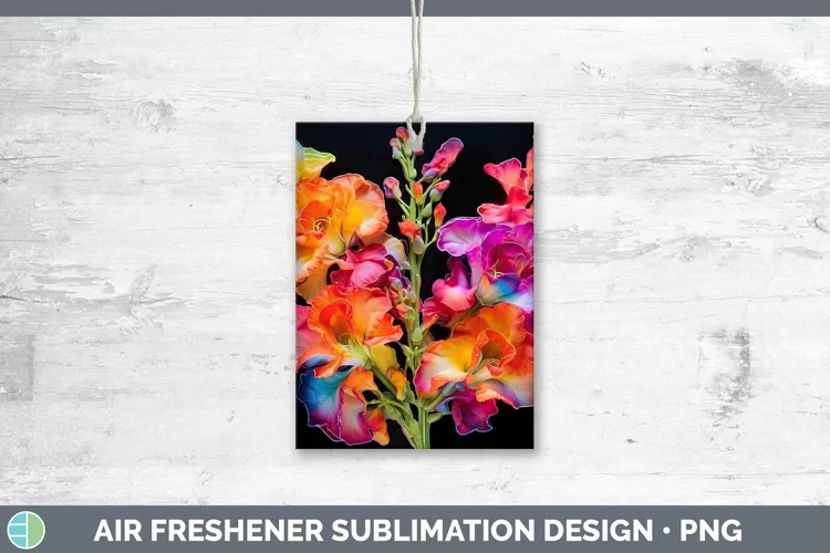 Neon Flowers Snapdragon Air Freshener Sublimation Car Freshe