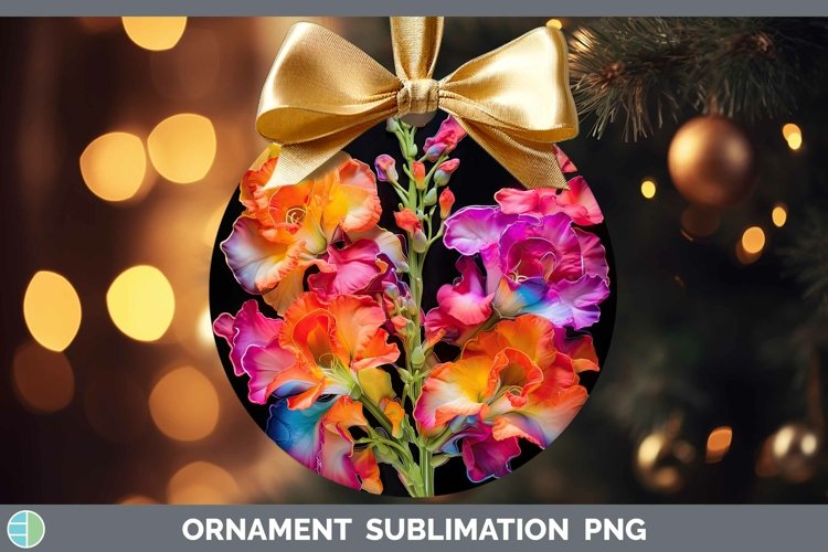 Snapdragon Neon Neon Flowers Snapdragon Ornament Sublimation Bauble Designs