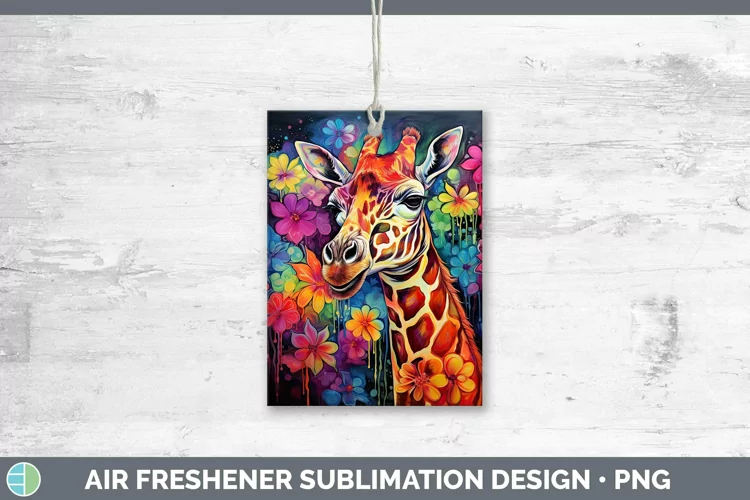 Neon Giraffe Air Freshener Sublimation Car Freshener Designs