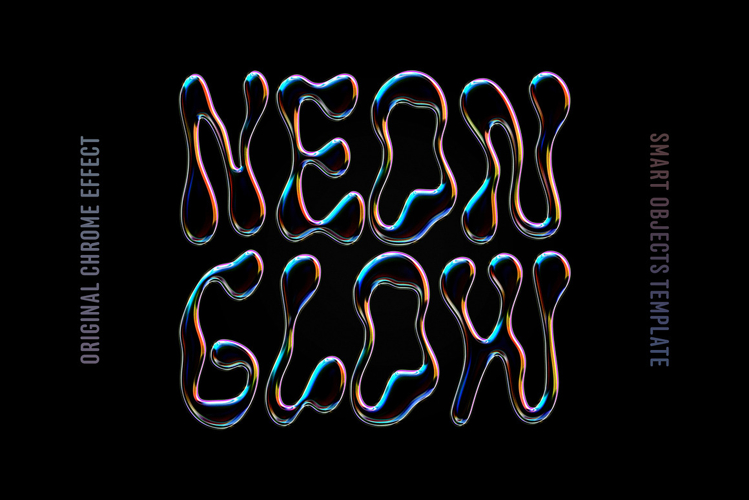 Neon Glow Chrome Text & Logo Effect