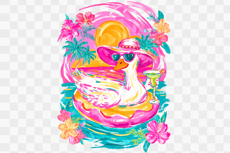 Silly Goose Neon Tropical Summer PNG Design