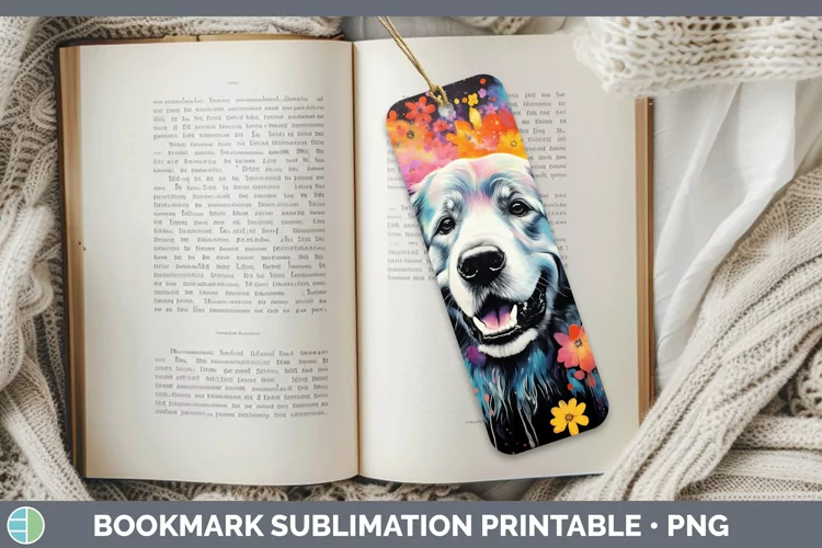 Neon Great Pyrenees Bookmark Sublimation Printable Designs