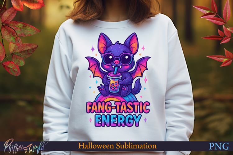 Neon Halloween Sublimation Design | fang-tastic energy