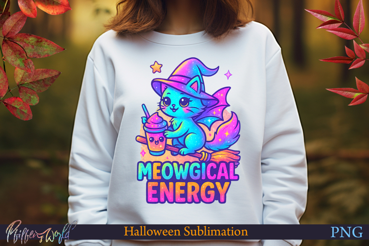 Neon Halloween Sublimation Design | meowgical energy