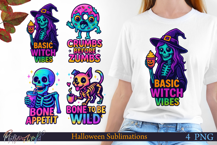 Neon Halloween Sublimation Designs | Witch Vibes