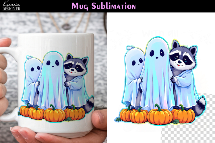 Cute Halloween Ghost | Iridescent Neon Halloween Coffee Mug