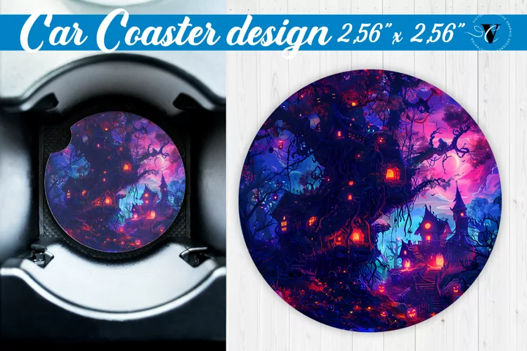 Car Coaster | Halloween sublimation