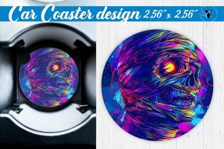 Car Coaster | Halloween sublimation example image 1