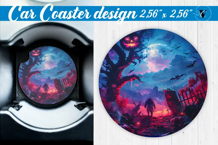 Car Coaster | Halloween sublimation