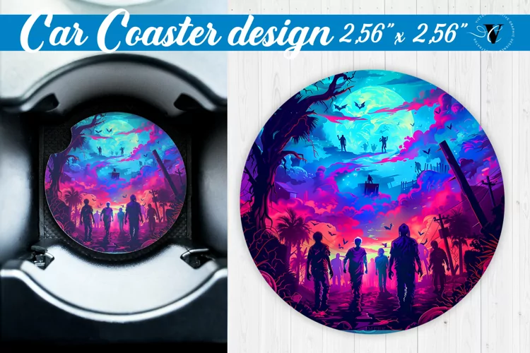 Car Coaster | Halloween sublimation