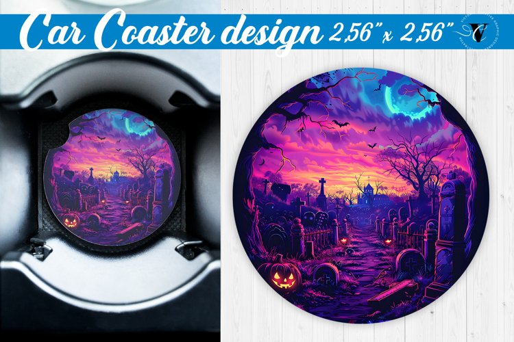 Car Coaster | Halloween sublimation example image 1