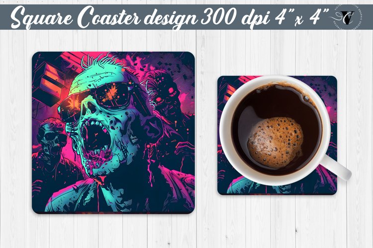 Square Coaster | Neon | Halloween coaster