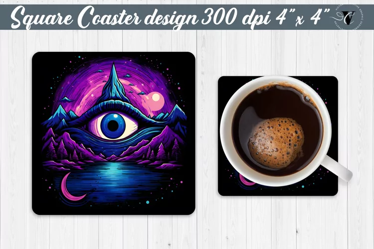 Square Coaster | Neon | Halloween coaster
