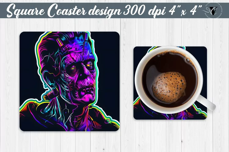 Square Coaster | Neon | Halloween coaster