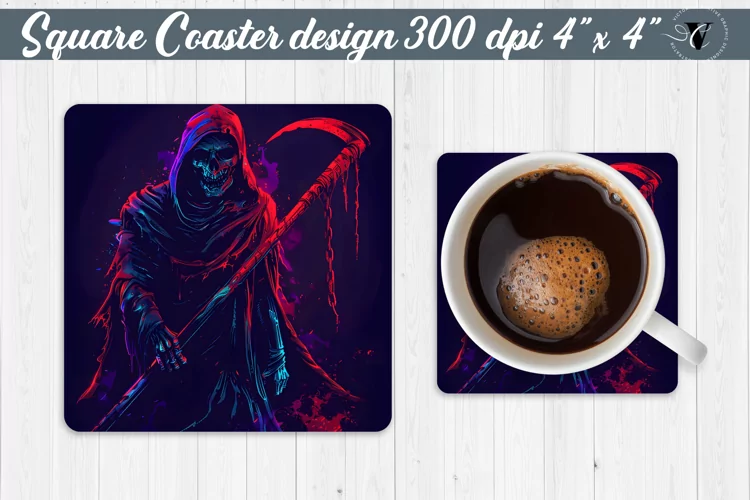 Square Coaster | Neon | Halloween coaster