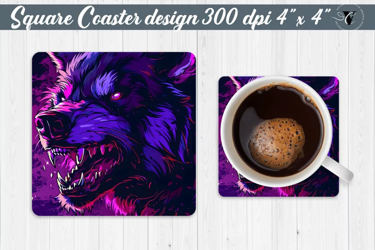 Square Coaster | Neon | Halloween coaster