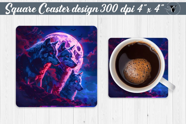 Square Coaster | Neon | Halloween coaster
