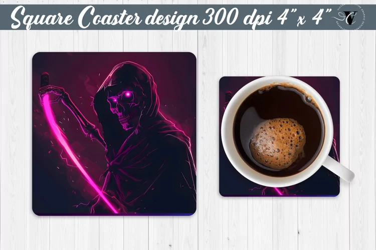 Square Coaster | Neon | Halloween coaster
