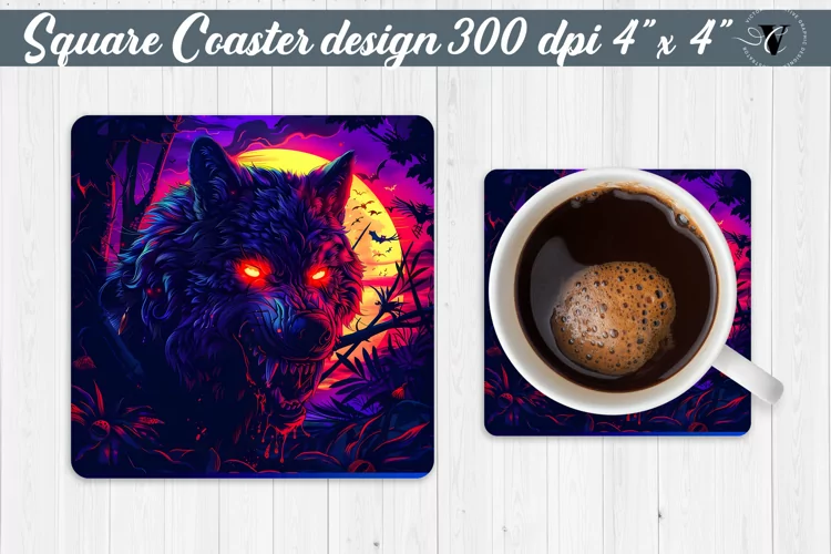 Square Coaster | Neon | Halloween coaster