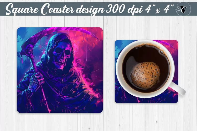 Square Coaster | Neon | Halloween coaster