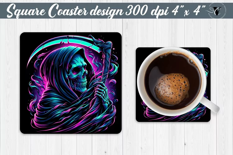 Square Coaster | Neon | Halloween coaster