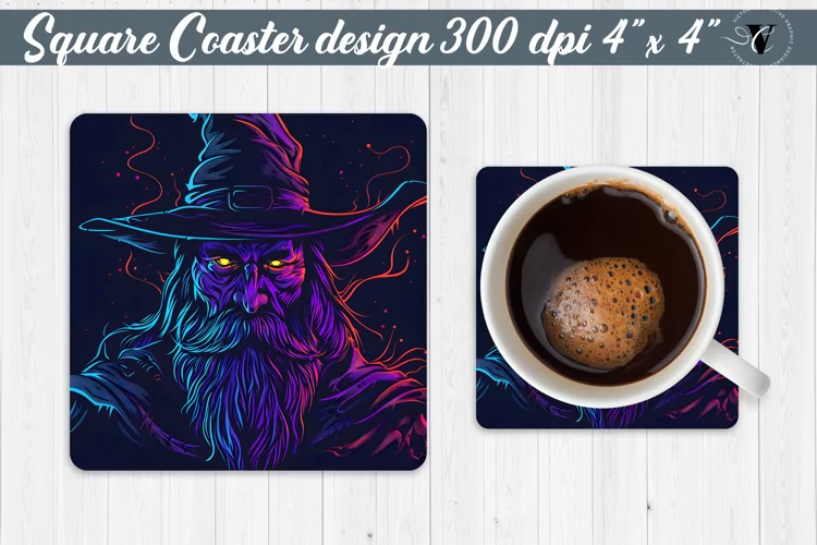 Square Coaster | Neon | Halloween coaster