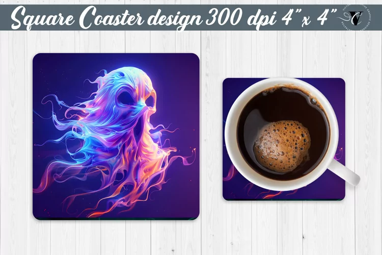Square Coaster | Neon | Halloween coaster
