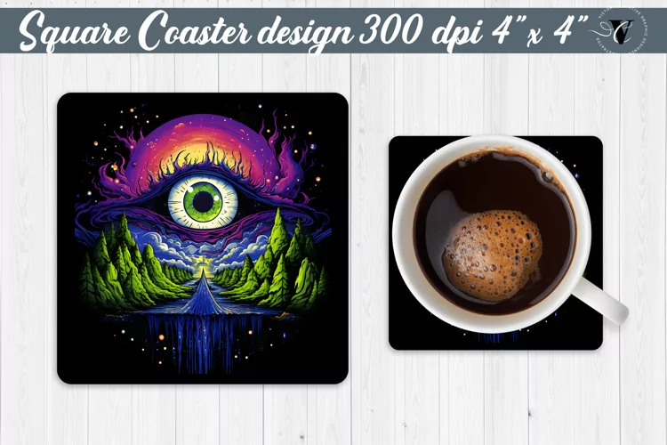 Square Coaster | Neon | Halloween coaster