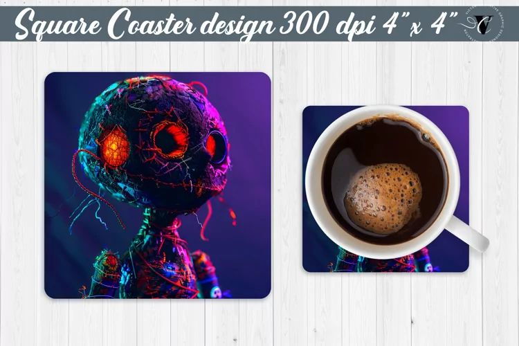 Square Coaster | Neon | Halloween coaster
