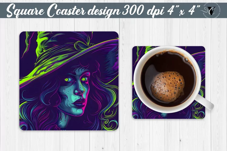 Square Coaster | Neon | Halloween coaster