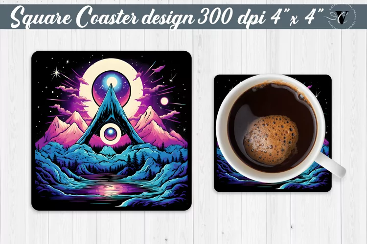 Square Coaster | Neon | Halloween coaster