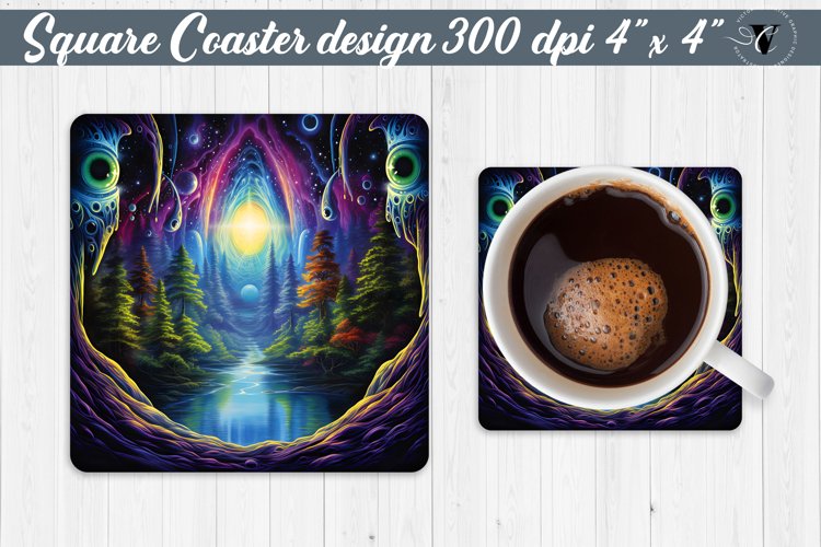 Square Coaster | Neon | Halloween coaster