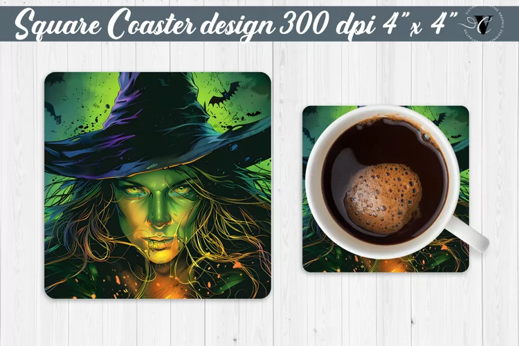 Square Coaster | Neon | Halloween coaster