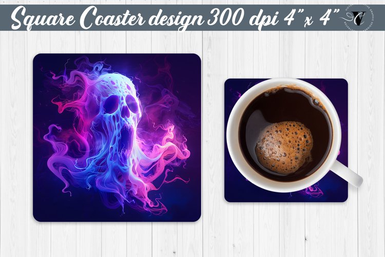 Square Coaster | Neon | Halloween coaster