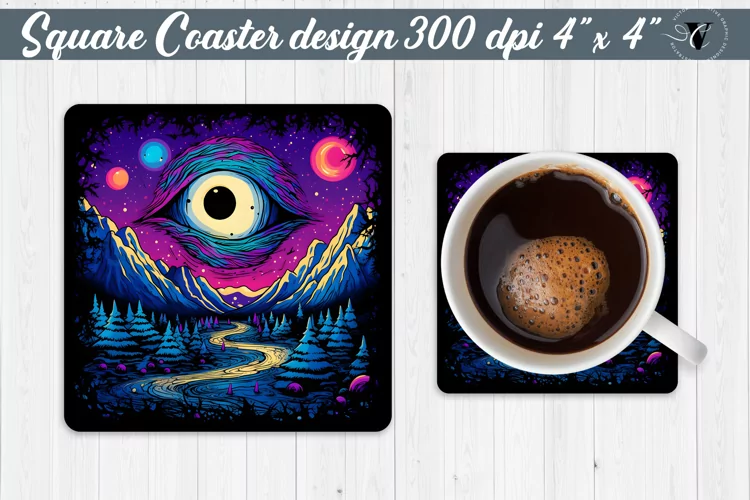 Square Coaster | Neon | Halloween coaster